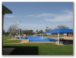 Coolamon Caravan Park - Coolamon: Coolamon Swimming pool is next to the park.  Work was being done on the pool when this photos was taken.