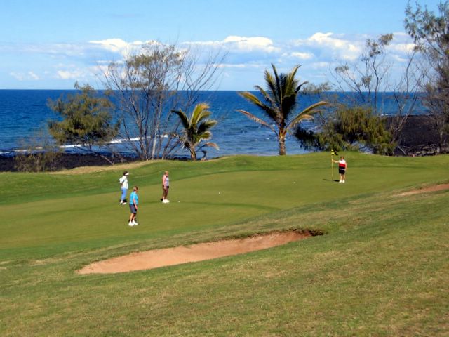 Coral Cove Golf Course - Coral Cove: Green on Hole 2 has a nice ocean view