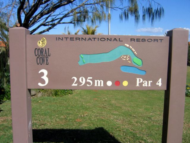 Coral Cove Golf Course - Coral Cove: Layout of Hole 3: Par 4, 295 meters