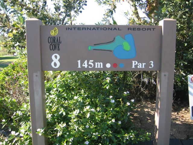 Coral Cove Golf Course - Coral Cove: Layout of Hole 8: Par 3, 145 meters