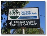 Corowa Caravan Park - Corowa: Corowa Caravan Park welcome sign