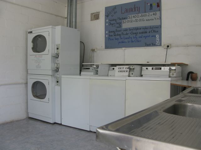 Mt Mittamatite Caravan Park - Corryong: Interior of laundry