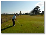 Orara Park Golf Course - Coutts Crossing: Fairway view Hole 3 - note narrow fairway with paddock on the left