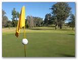 Cowra Golf Club - Cowra: Green on Hole 1 looking back along the fairway.