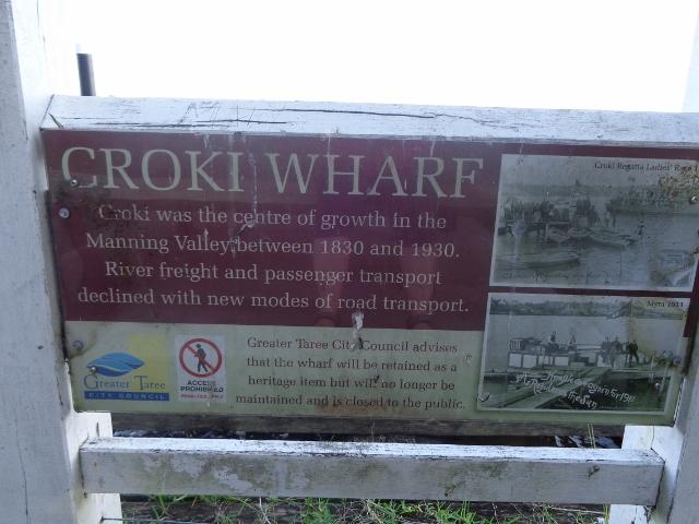 Riverside Caravan Park - Croki: Croki historic wharf sign