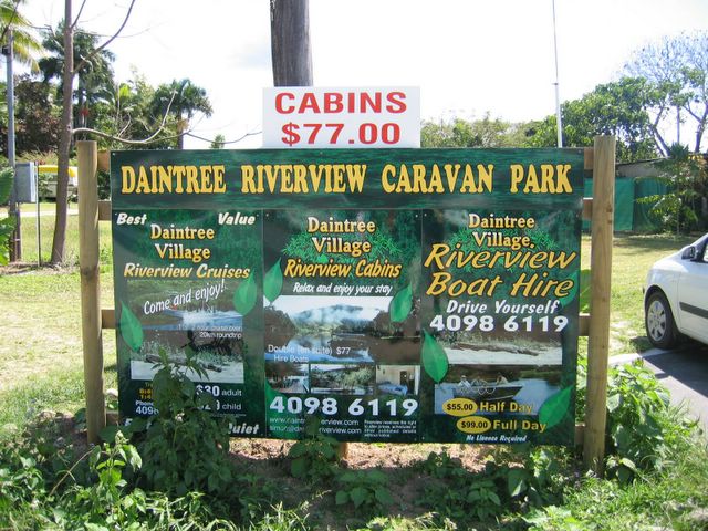 Daintree Riverview Caravan Park - Daintree Village: Daintree Riverview Caravan Park welcome sign