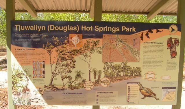 Douglas Daly Tourist Park - Daly: The Hot springs are located a short distance from the Park and aare a must see location. 2 streams join together one hot one cold to form the warm waters of the river, be warned the hot spring can be very hot at times so watch the kids .It is really a lovely location.