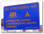Bill Jeffreys Memorial Caravan Park - Delegate: Bill Jeffreys Memorial Caravan Park welcome sign