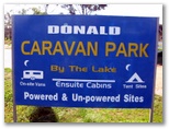 Donald Lakeside Caravan Park - Donald: Donald Caravan Park welcome sign
