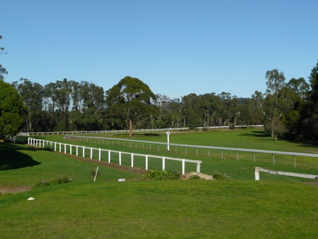 Drouin Golf & Country Club - Drouin: Fairway view Hole 10.  You hit across the fences to the inner race track.