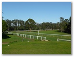 Drouin Golf & Country Club - Drouin: Fairway view Hole 10.  You hit across the fences to the inner race track.