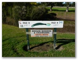 Drouin Golf & Country Club - Drouin: Hole 18 - Par 4, 207 metres.  Sponsored by Drouin Mowers & Chainsaws.