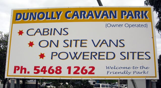Dunolly Caravan Park - Dunolly: Dunolly Caravan Park welcome sign.