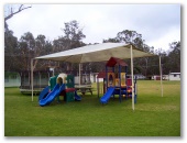 River Bend Caravan Park - Echuca: Grassed recreation and playground area