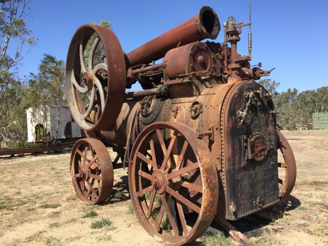 Rotary Park Free Camping - Echuca: Vintage steam tractor.