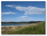 Twofold Bay Beach Resort - Eden: Beautiful Twofold Bay beach which is adjacent to the Caravan Park