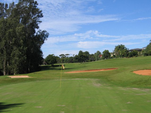 Emerald Downs Golf Course - Port Macquarie: Green on Hole 4 looking back along the fairway