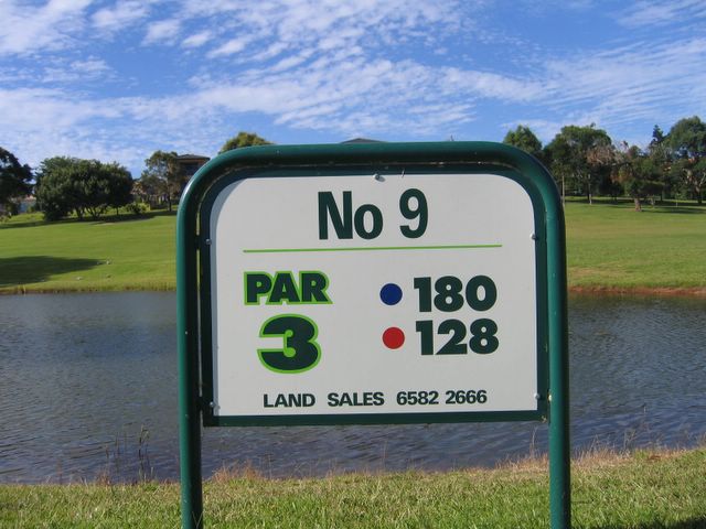 Emerald Downs Golf Course - Port Macquarie: Hole 9 - Par 3, 180 meters