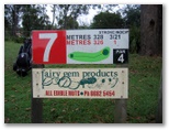 Evans Head Golf Course - Woodburn: Layout of Hole 7 - Par 4, 328 meters