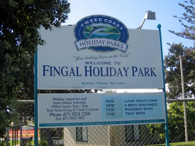 Fingal Holiday Park - Fingal Head: Fingal Head Holiday Park welcome sign