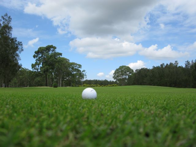 Gainsborough Greens Golf Course - Pimpama: Approach to the green on Hole 12