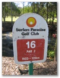 Surfer's Paradise Golf Club - Gold Coast: Surfer's Paradise Golf Course: Hole 16, Par 3 - 129 meters off red marker