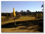 Tally Valley Public Golf Course - Elanora Gold Coast: Green on Hole 3 looking back along the fairway.