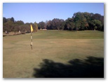 Tally Valley Public Golf Course - Elanora Gold Coast: Green on Hole 5 looking back along the fairway.
