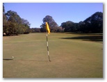 Tally Valley Public Golf Course - Elanora Gold Coast: Green on Hole 9 looking back along the fairway.