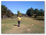 Tally Valley Public Golf Course - Elanora Gold Coast: Fairway view on Hole 3. The fairway swings around to the left.