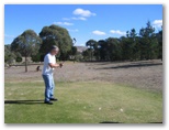 Goolabri Resort Golf Course - Sutton: Fairway view Hole 3 - Green is down the hill and slightly to the right. It is best to hit between the gap in the trees.