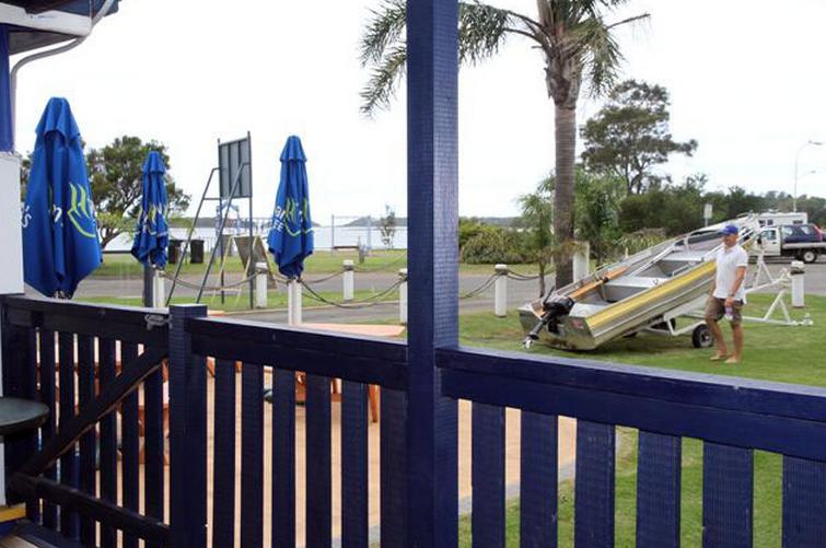 Anglers Rest Riverside Caravan Park - Greenwell Point: View from the deck of the Villa