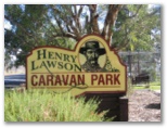 Henry Lawson Caravan Park - Gulgong: Welcome sign