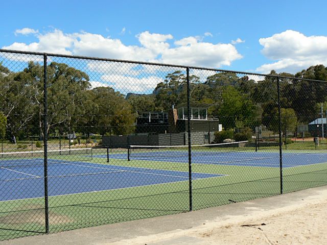 Parkgate Resort 2009 by Russell Barter - Halls Gap: Tennis courts