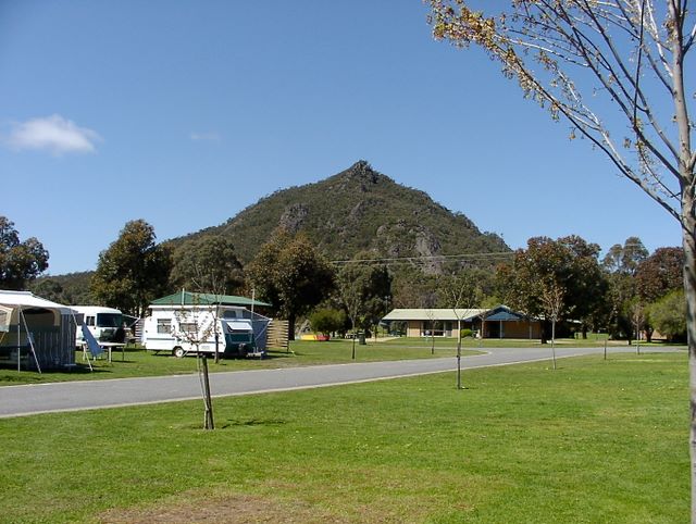 Parkgate Resort 2009 by Russell Barter - Halls Gap: Powered sites for caravans with mountain views
