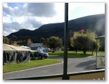 Parkgate Resort 2009 by Russell Barter - Halls Gap: View of the mountains from cottage verandahs
