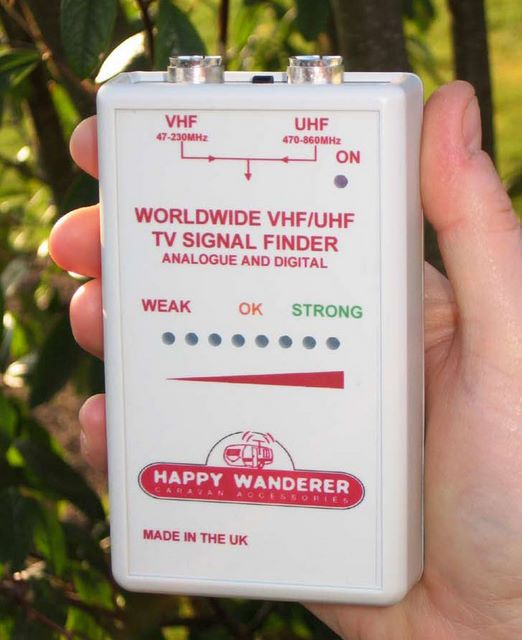 Happy Wanderer Caravan Accessories - Somerton Park: Happy Wanderer Caravan Accessories: The TV Signal Finder is a pre tune device & by rotating antenna 360 degree both horizontally then vertically one can fine direction of strongest signal prior to initial TV tune
