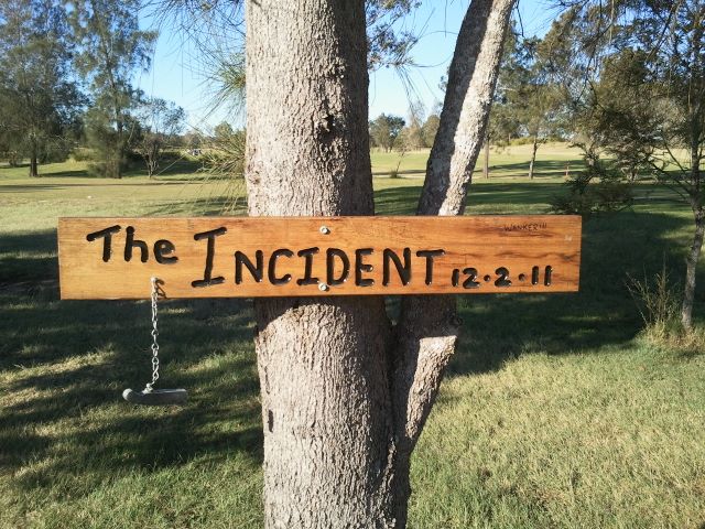 Hills International Golf Club - Jimboomba: Every sign tells a story and I'd say this one is fascinating.