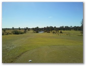Hills International Golf Club - Jimboomba: Fairway view on Hole 2.  Note water to the right.