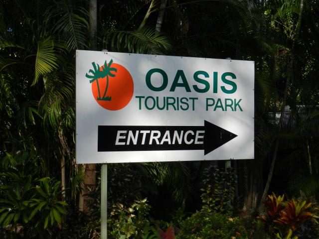 Oasis Tourist Park - Howard Springs: Welcome sign