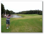Hyatt Regency Coolum Golf Course - Coolum: Long watercourse down the left side of the fairway.