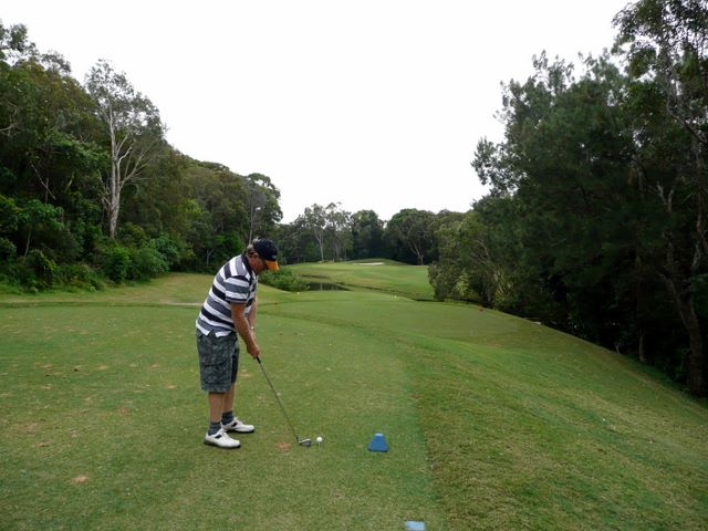 Hyatt Regency Coolum Golf Course - Coolum: Fairway view on Hole 14 with water to the left and right.