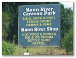 Mann River Caravan Park - Jackadgery: Mann River Caravan Park welcome sign