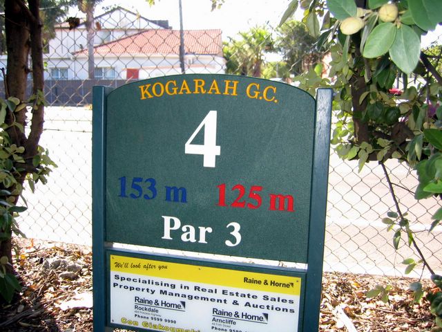 Kogarah Golf Course - Kogarah: Hole 4 - Par 3, 153 meters