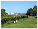 Kogarah Golf Course - Kogarah: Fairway view Hole 7 with Sydney Airport in background