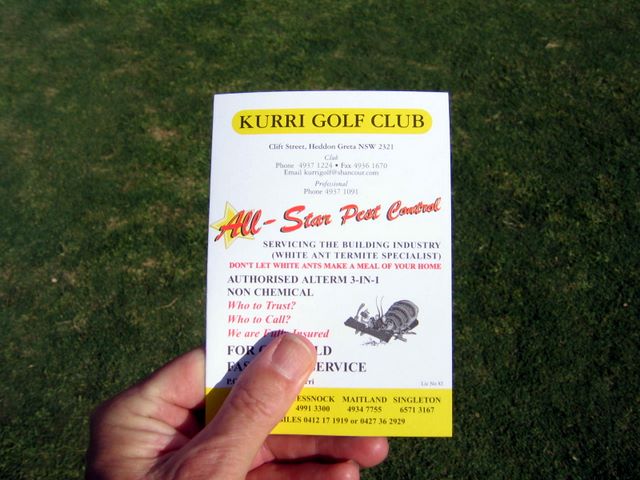 Kurri Golf Club - Kurri Kurri: Kurri Golf Club scoring card