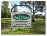 Kyneton Golf Club - Kyneton: Kyneton Golf Club Hole 9 Par 3, 177 metres.  Hole sponsored by Kyneton Heating and Cooling.