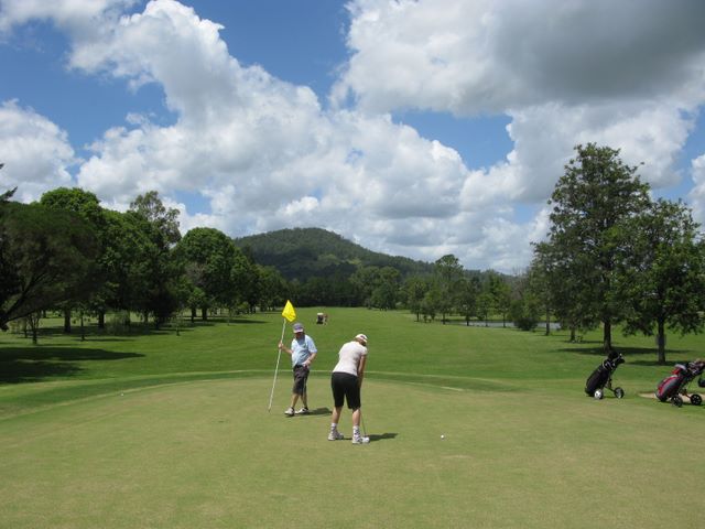 Kyogle Golf Course - Kyogle: Green on Hole 8 looking back along the fairway.