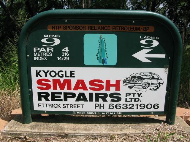 Kyogle Golf Course - Kyogle: Kyogle Golf Club Hole 9 Par 4, 316 metres.