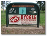 Kyogle Golf Course - Kyogle: Kyogle Golf Club Hole 8 Par 5, 505 metres.  Sponsored by Kyogle Newspaper.